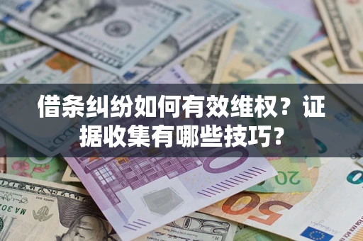 济南借条纠纷如何有效维权？证据收集有哪些技巧？
